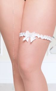 Garter 7405 Plus Size - white podwiązka