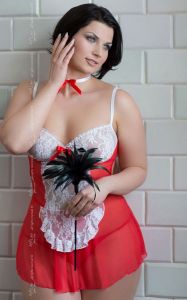 Fifi - Plus Size - red 1730 pokojówka