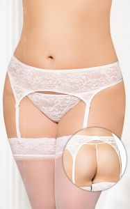 Garterbelt 3316 - Plus Size - white pas do pończoch i stringi